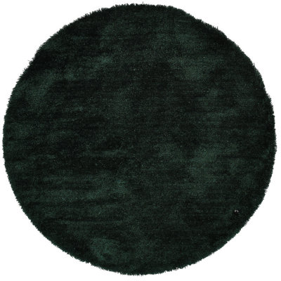 Handmade Cozy rug in dark green