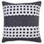 Housse de coussin décorative en coton texturé à rayures jaunes et pois-122942337