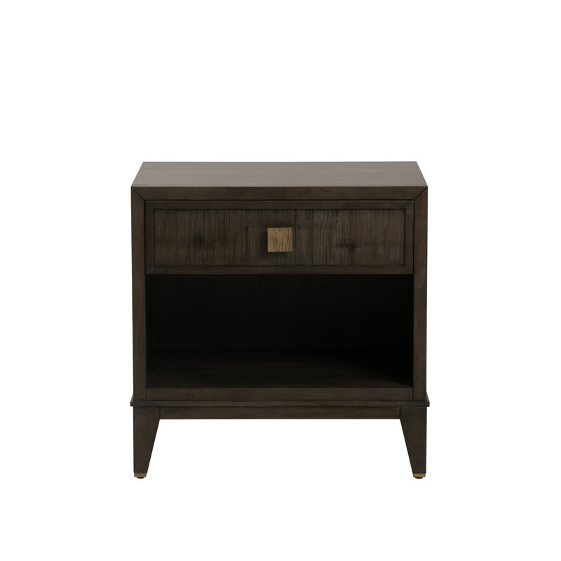 Caribe 1 - Drawer Solid Wood Nightstand, Mink Gray