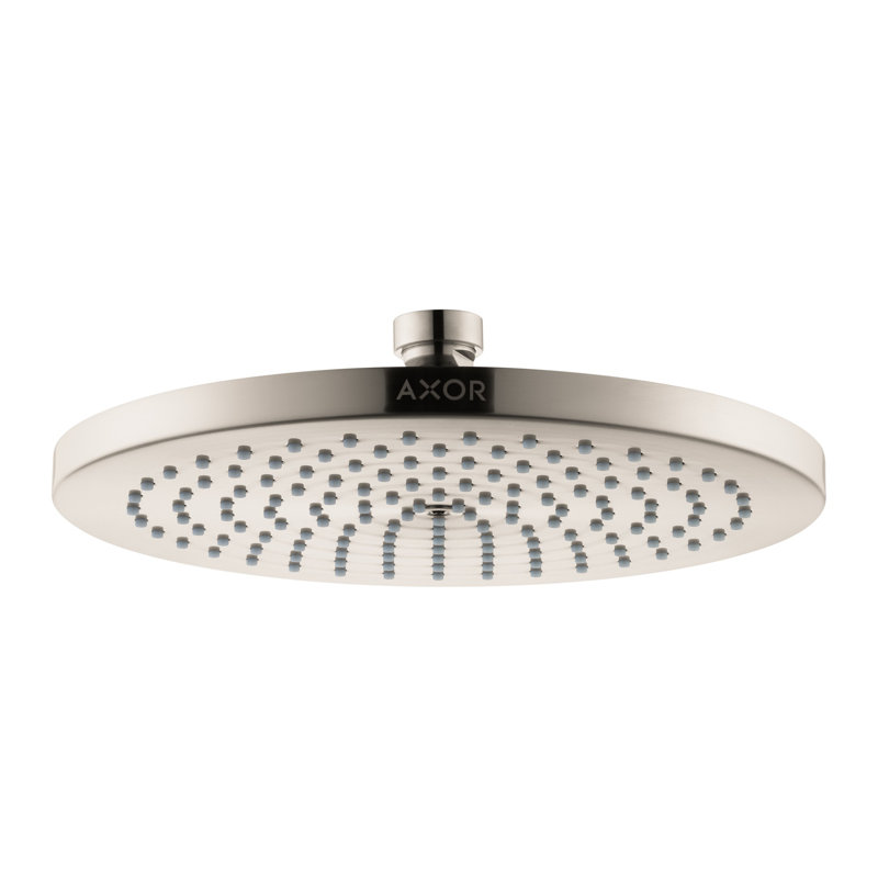AXOR Starck Shower Head 240 1-Jet, 2.5 GPM, Brushed Nickel, 1.75 GPM