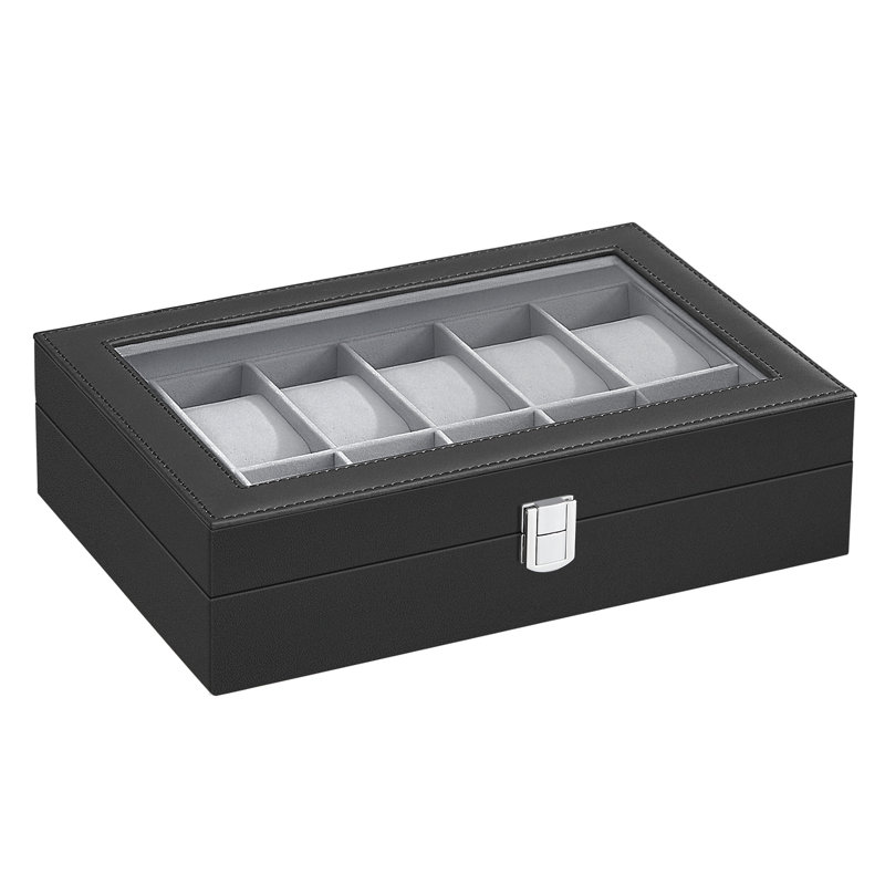 Bhojpal Steel Watch Box +, Black/Greenish Grey