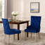 Chaise d'appoint (1 pièce), tissu bleu et platine antique