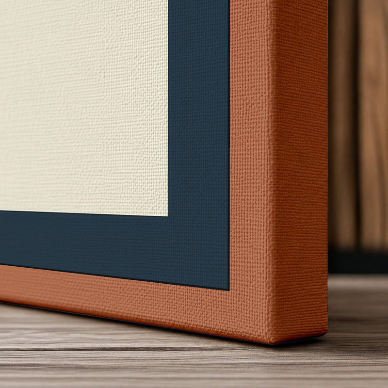 Solitary Whale Minimalist - Wrapped Canvas, 36x24 - 91.4 x 61.0 cm, Terracotta Border