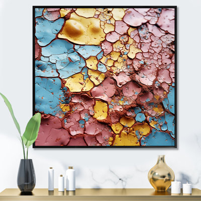 «Rose and Blue Gemstone Fusion», reproduction d'art abstrait mural