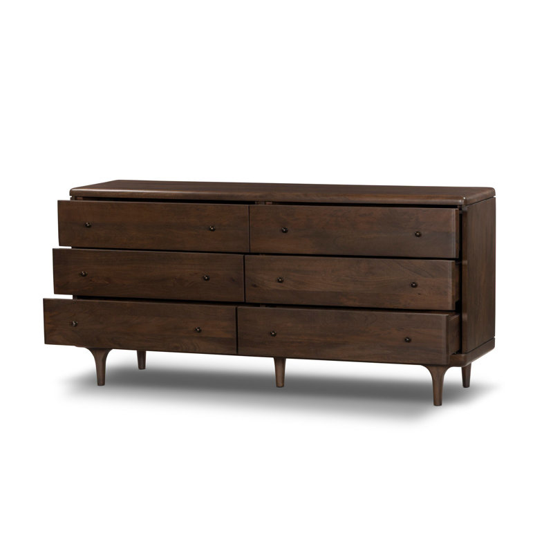 Eldrin 6 Drawer Dresser-Warm Brown Mango