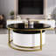 Table basse gigogne moderne cannelée avec tiroir de 31,5 po Modern-970224264-970224275