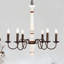 Lustre blanc rétro et couleur rouille avec luminaire suspendu 6 lumières pour la salle à manger