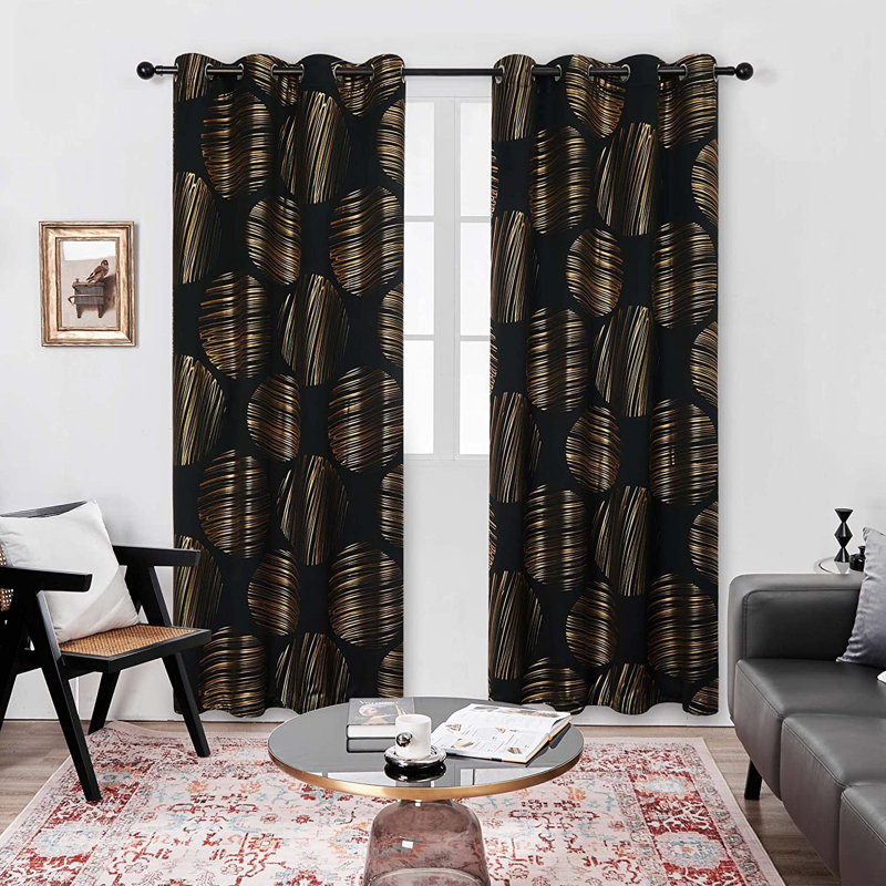 Kopelan Room Darkening Curtain Pair, 52" W x 95" L, Navy Blue