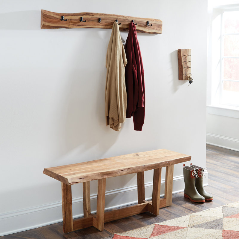 Solid Wood Bench, 45.72cm H x 121.92cm W x 35.56cm D