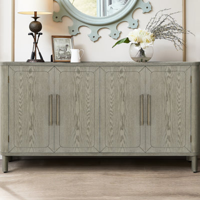 Armoire de comptoir incurvée 60 po à quatre portes de 60 po - Gris