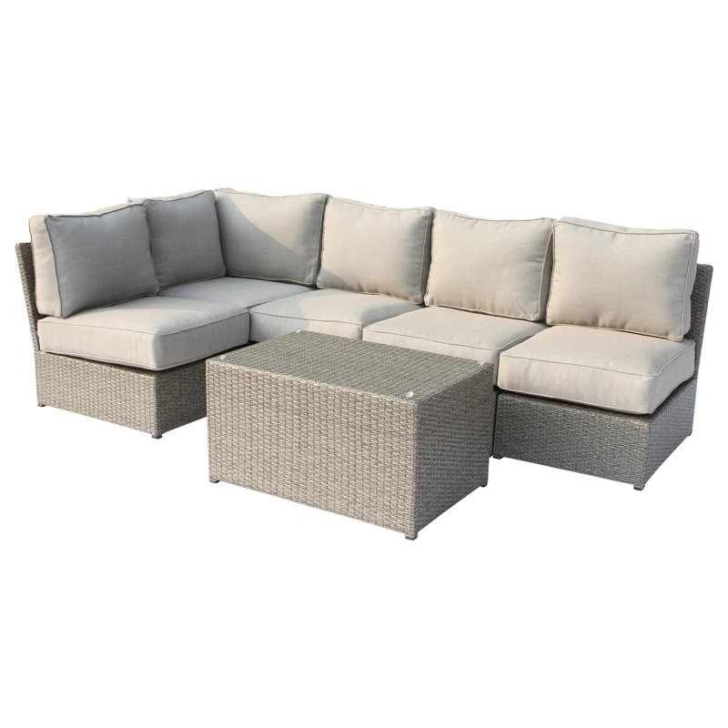 Ensemble de conversation de patio pour 4 personnes avec coussins - entièrement assemblé, installation rapide