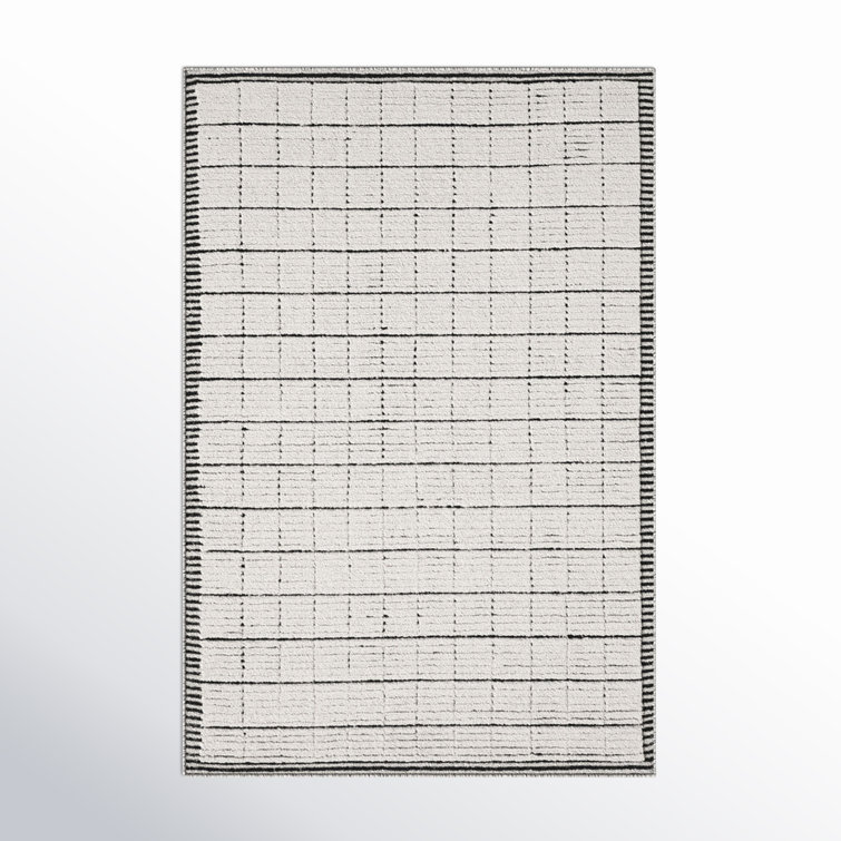 Jacey Geometric Handmade Tufted Light Gray Area Rug