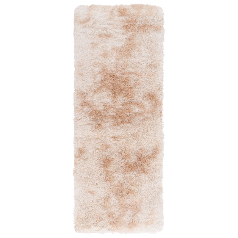 Tapis à poil long abstrait Zarrius Performance, Tapis de couloir 2 pi 3 po x 6 pi
