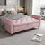 Banc de lit en velours rose