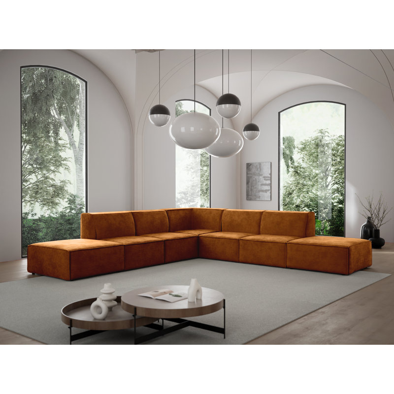 Alesja 7 Seater Corner Sofa , Honey