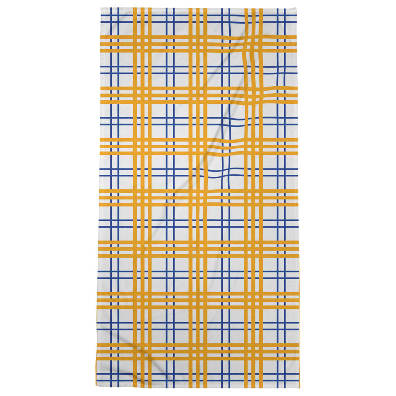 Serviette de bain LA football Luxury, Microfibre, Blanc / bleu / or