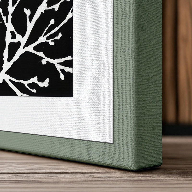 Cardinals in Winter Minimalist - Wrapped Canvas, 24x16 - 61.0 x 40.6 cm, Sage Border