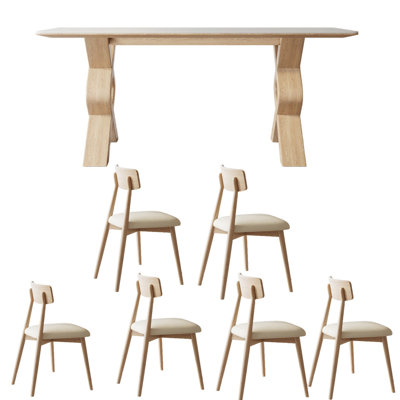 Small Rectangular Family Dining Table Rectangular 62.99'' L x 31.49'' W Dining Set