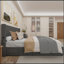 Structure de lit grand avec rangement et tête de lit moderne à oreilles, ports USB et rangement relevable