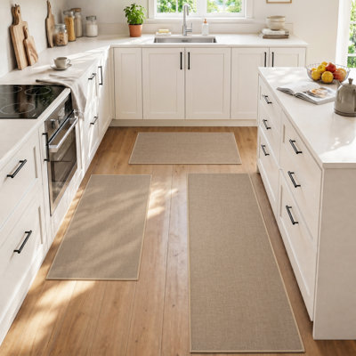 Machine Washable Non-Slip Jute Kitchen Mat(Set of 3)