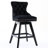 360-Degree Rotating With Velvet Upholstery, Button Design, Wooden Legs, Nailhead Trim, Soft Foam & Steel Spring Padding, Curved Back, Black, 2 Chairs For Dining Room , 360 Swivel Seat Cushioning,-823860941