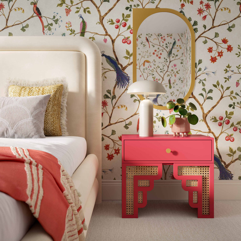 Table de chevet Berkowitz, Rose corail