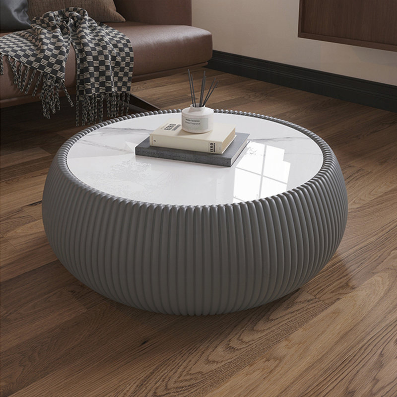 Marble Countertop Round Coffee Table, Gray