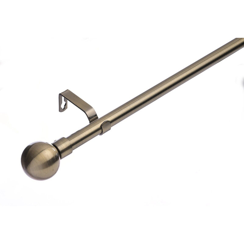 Ragsdale "19 mm Extendable Metal Curtain Poles ", 6cm H x 320cm W x 10cm D, Antique Brass