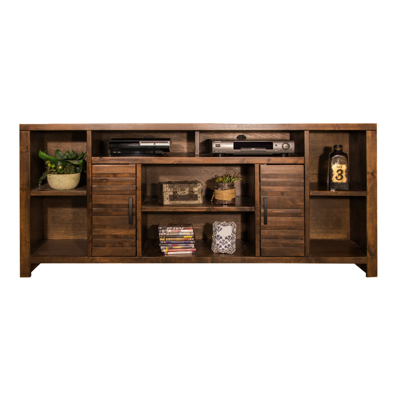 Meuble télé 74 po pour téléviseur de 85 po ou moins, aucun assemblage requis, finition whisky