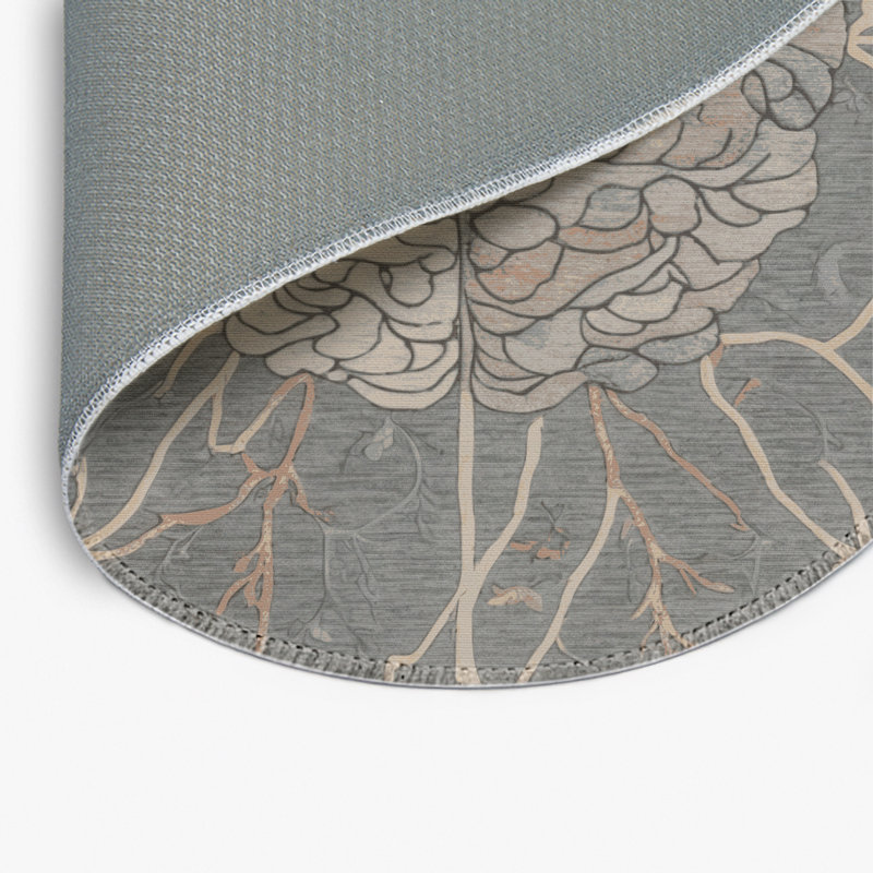 Tapis intérieur et extérieur gris Nature, Rond 5 pi