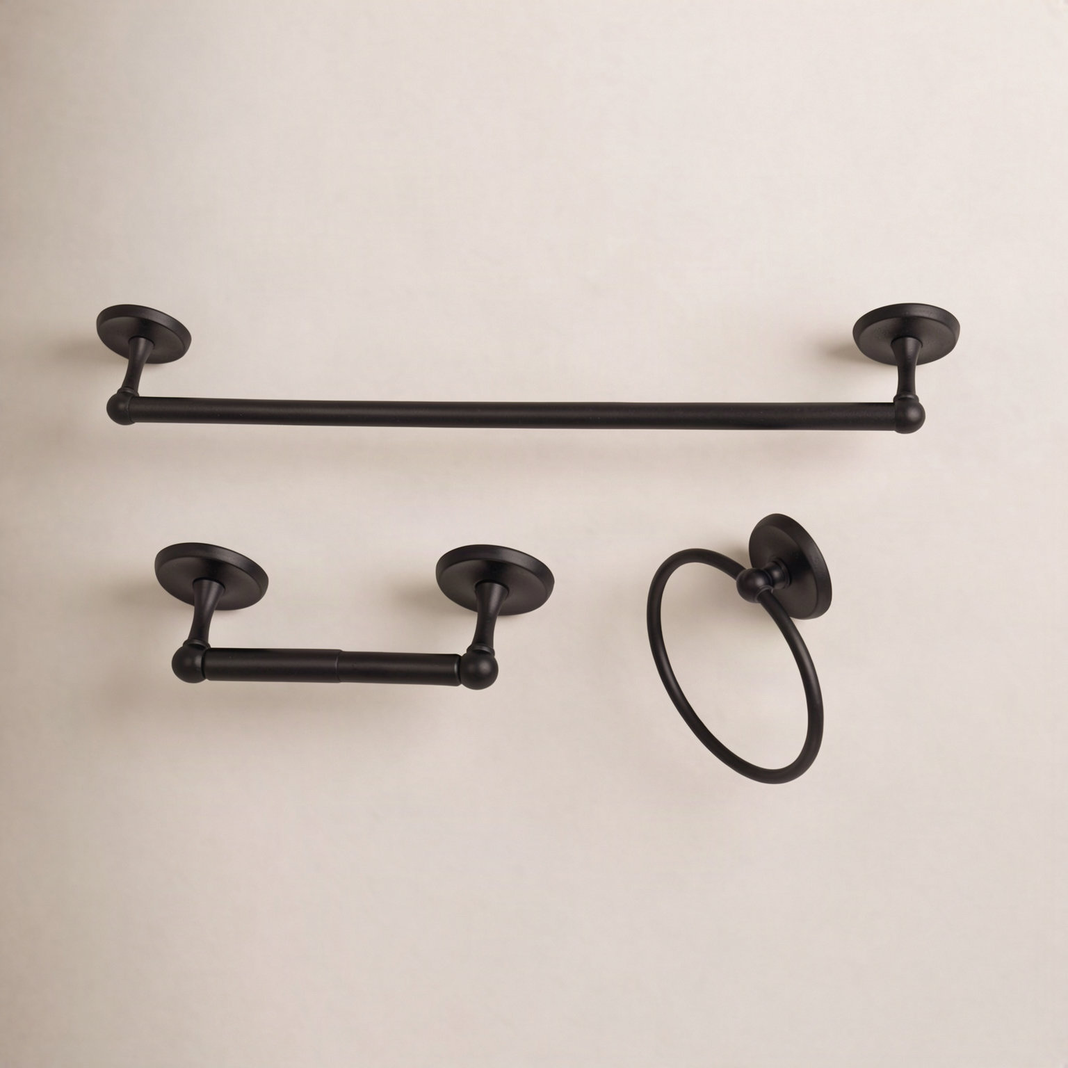 Victorian 3-Piece Bathroom Hardware Set, Matte Black
