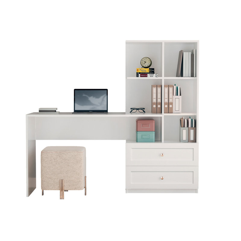 Laibaah Computer Desk, White