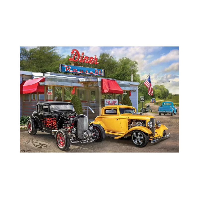 «Nostalgic America Diner» par Greg and Company - photographie sur toile tendue, H 18 po x l 26 po x P 1,5 po