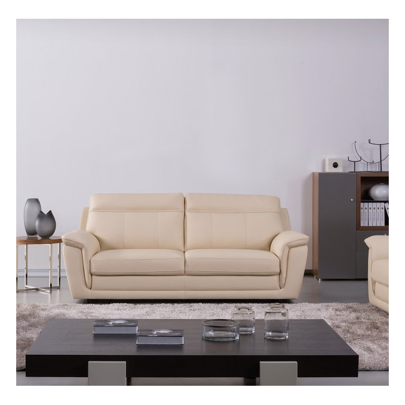 Canapé Owen, Cuir beige assorti
