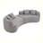 Modern Curved Four Seater Compression Sponge Sofa-1109155