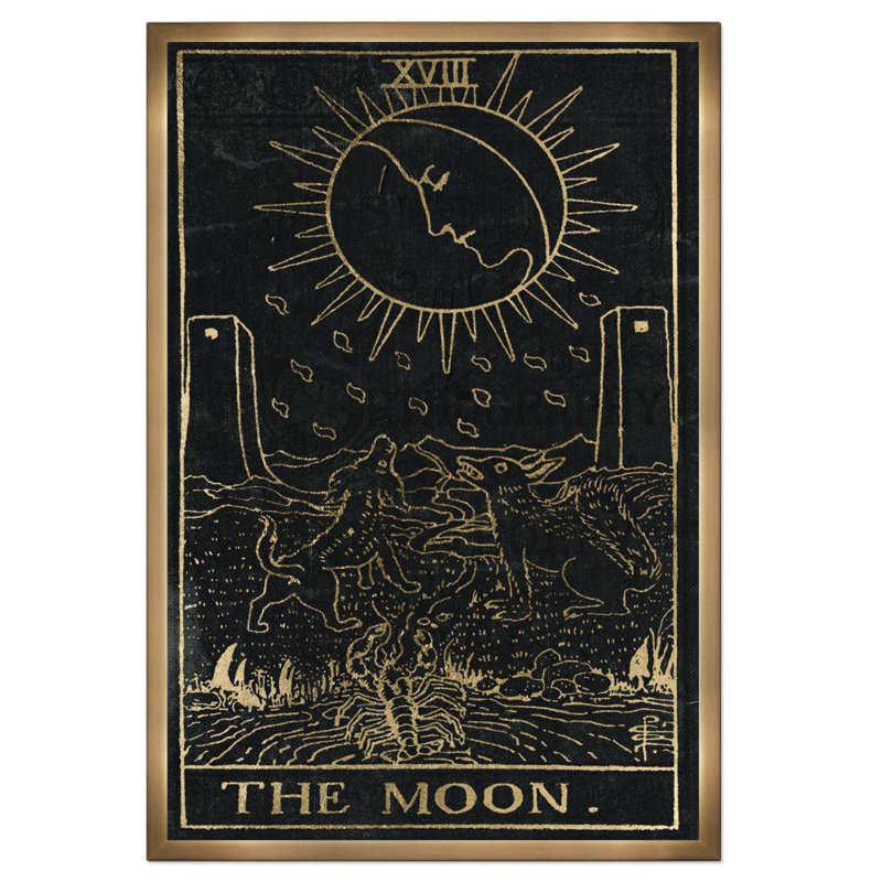 « the moon tarot », impression encadrée, H 31,5 po x l 21,5 po x P 0,5 po