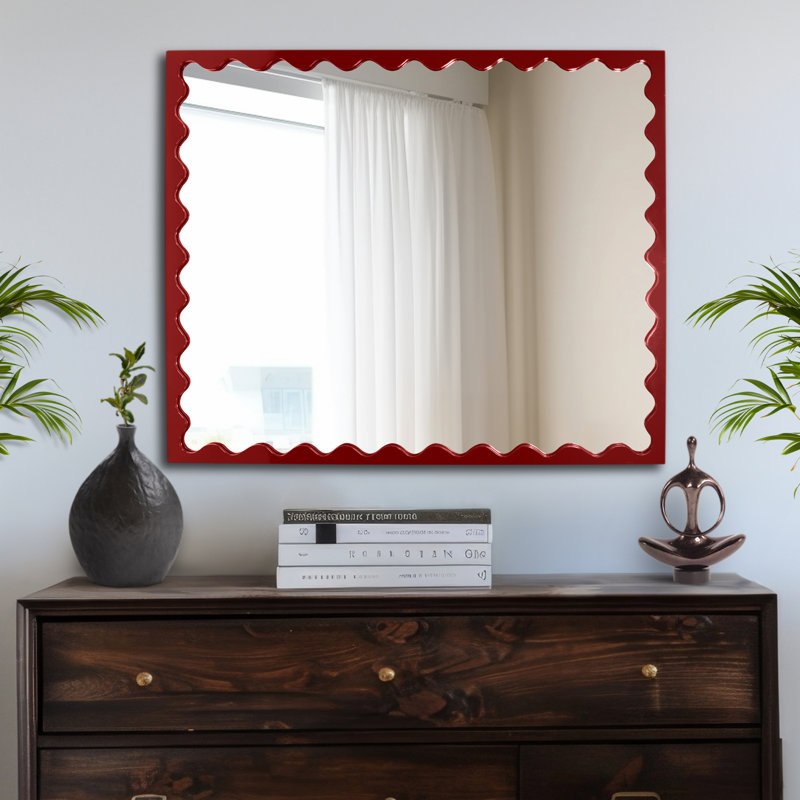 Ailee Rectangle Mirror, Burgundy