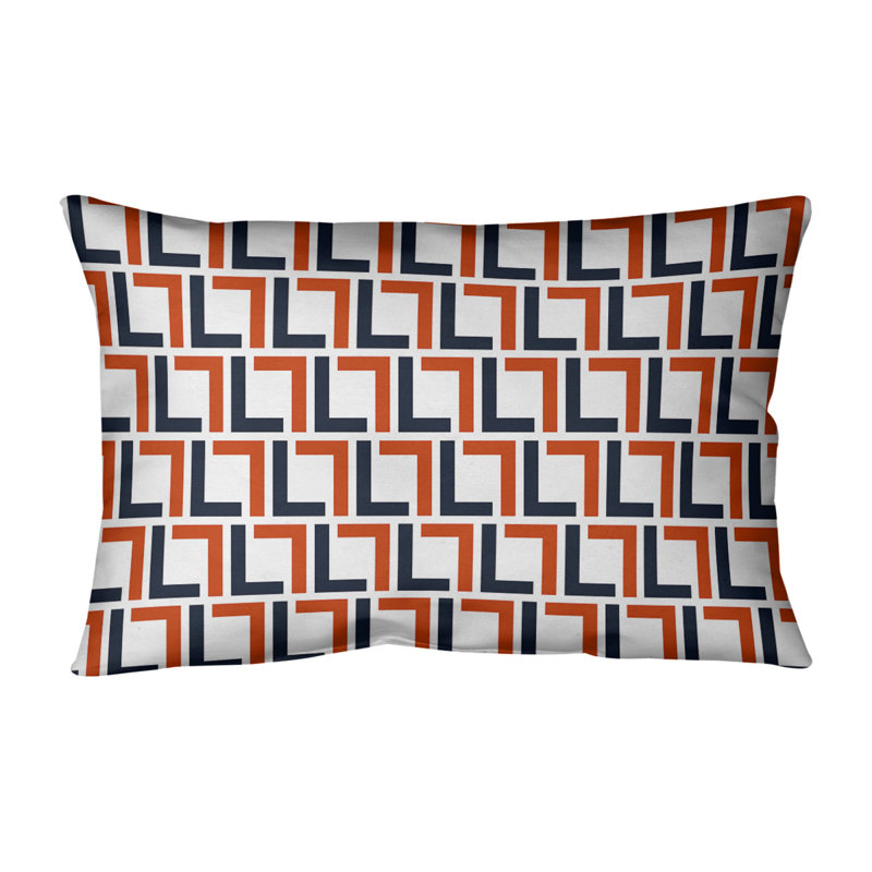 Housse et coussin rectangulaires de luxe Chicago Football, Simili daim, Blanc / bleu marine / orange