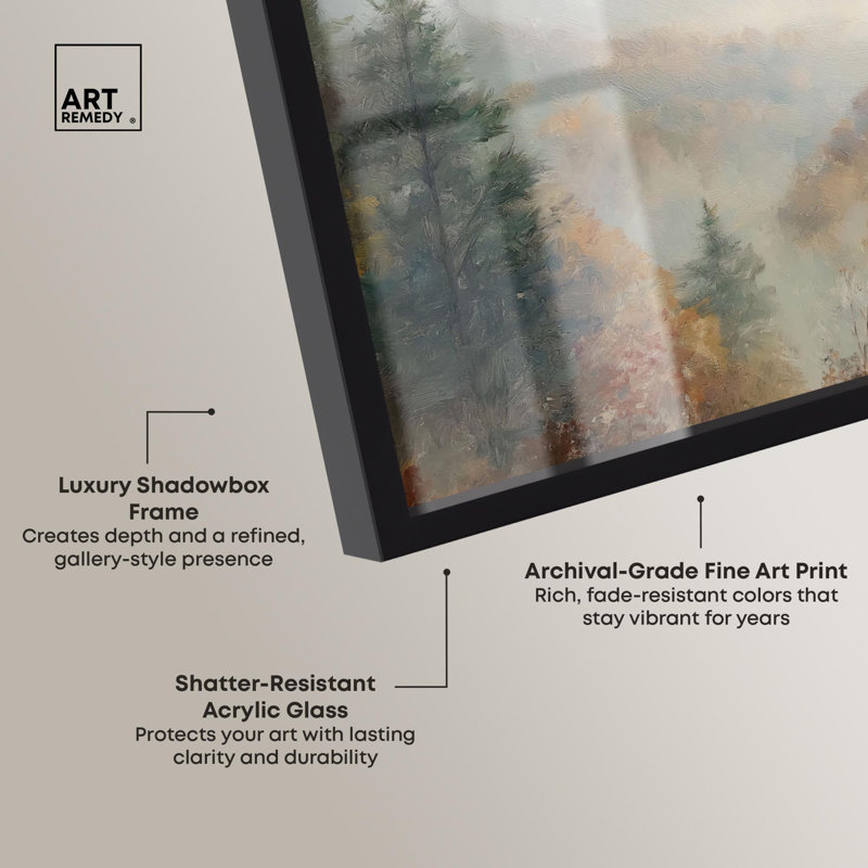 «Appalachian Mountains Shadowbox Print» par Art Remedy, 17" H x 21" W, Noir