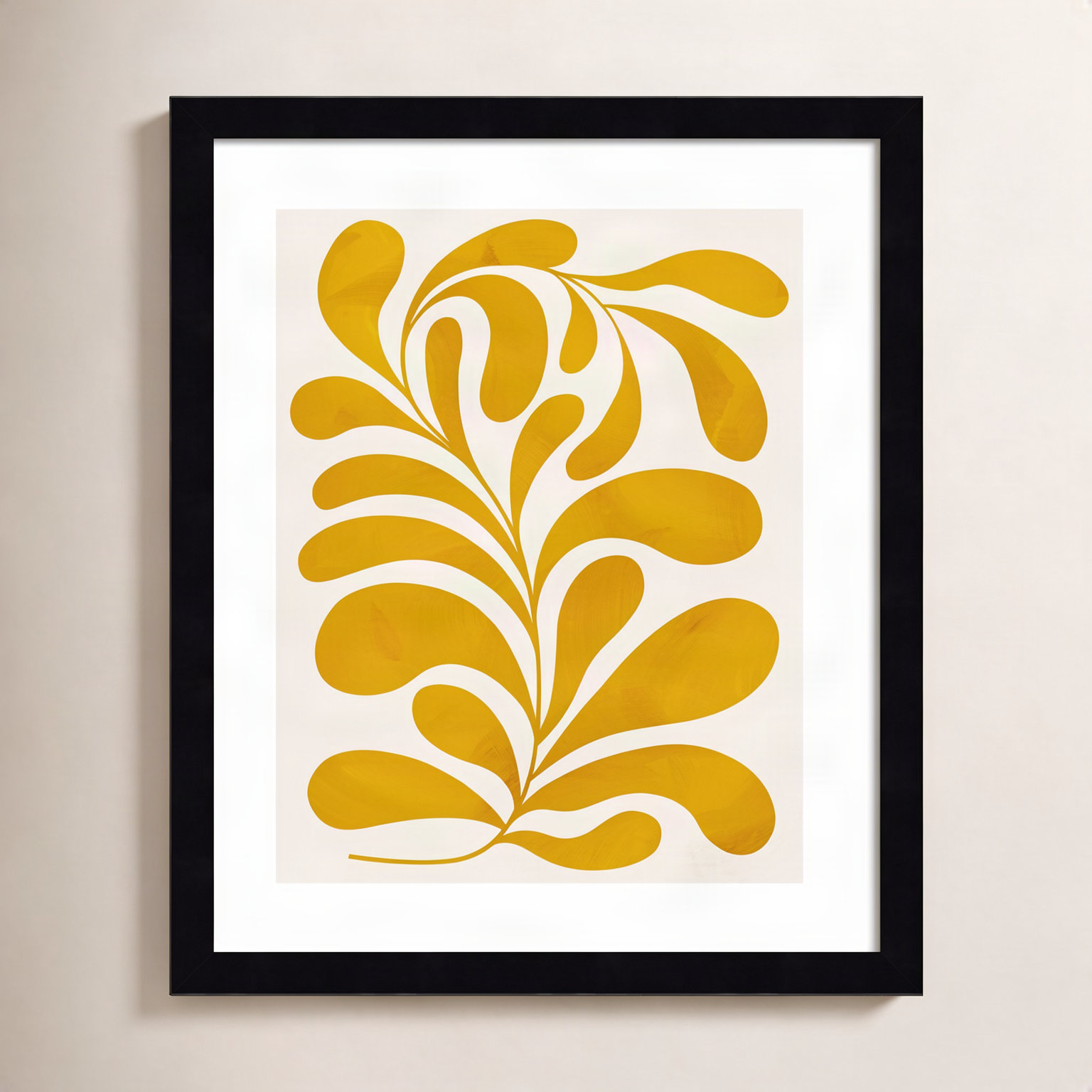 Lomi "Goldenrod II" Print by Grace Popp, 17" H x 15" W x 1" D, Black