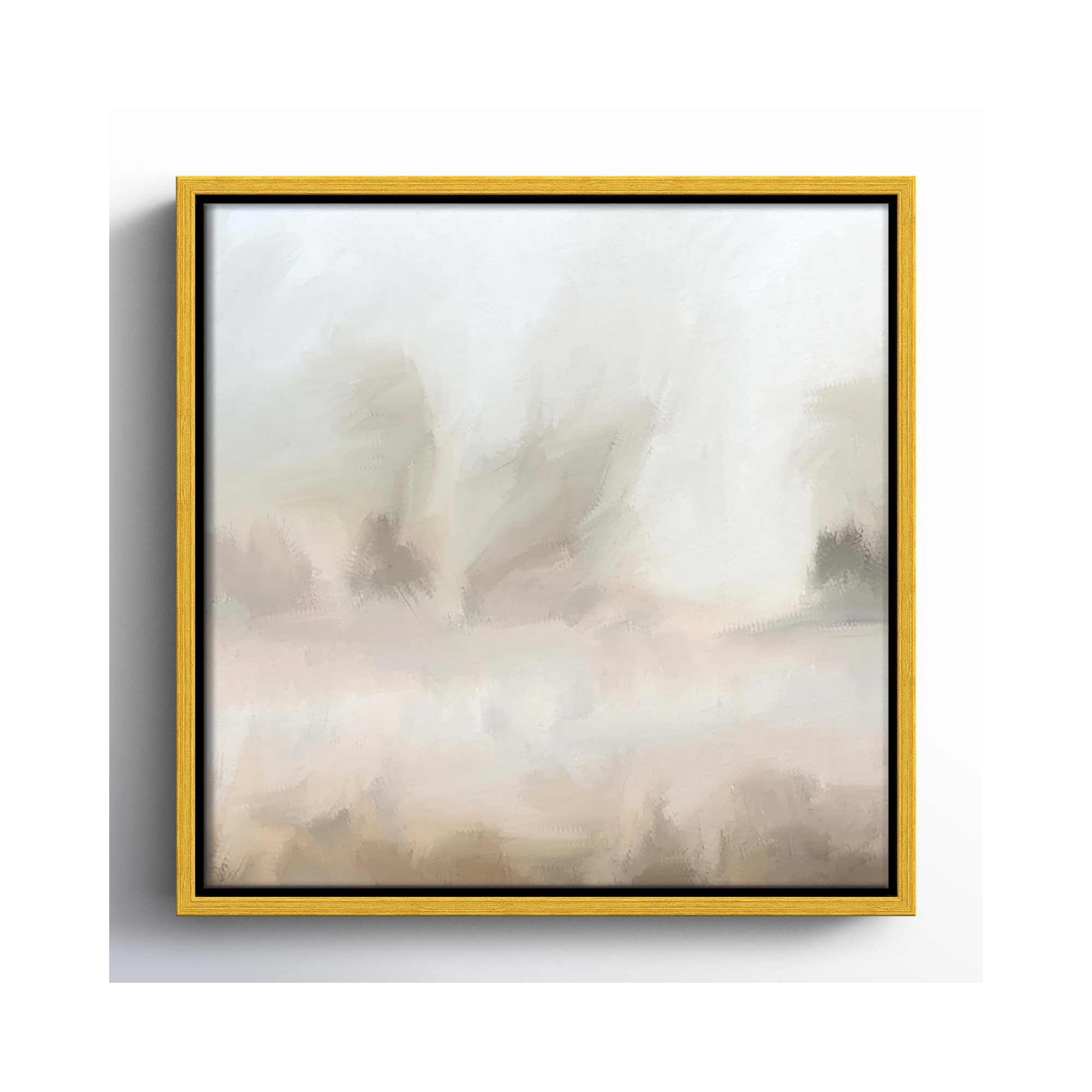 Mirage - Floater Frame Canvas, Gold, 13.5" W x 13.5" H