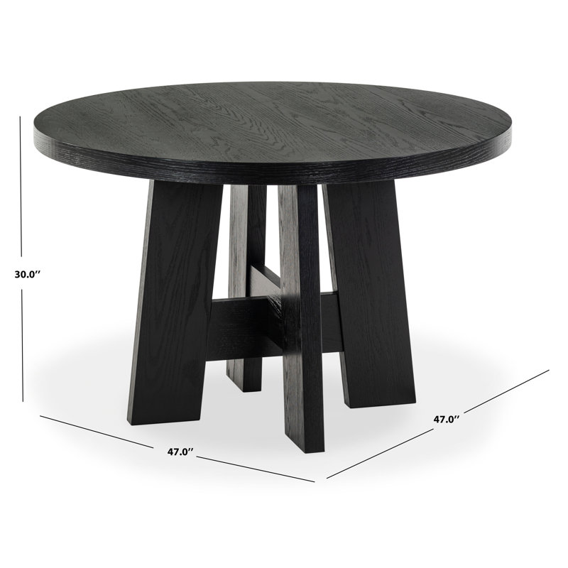 Beverley Round Wood 47 Inch Dining Table, Black