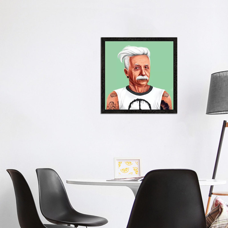 Einstein by Amit Shimoni - Floater Frame Print on Canvas, 66.04 cm H x 66.04 cm W, Black Framed