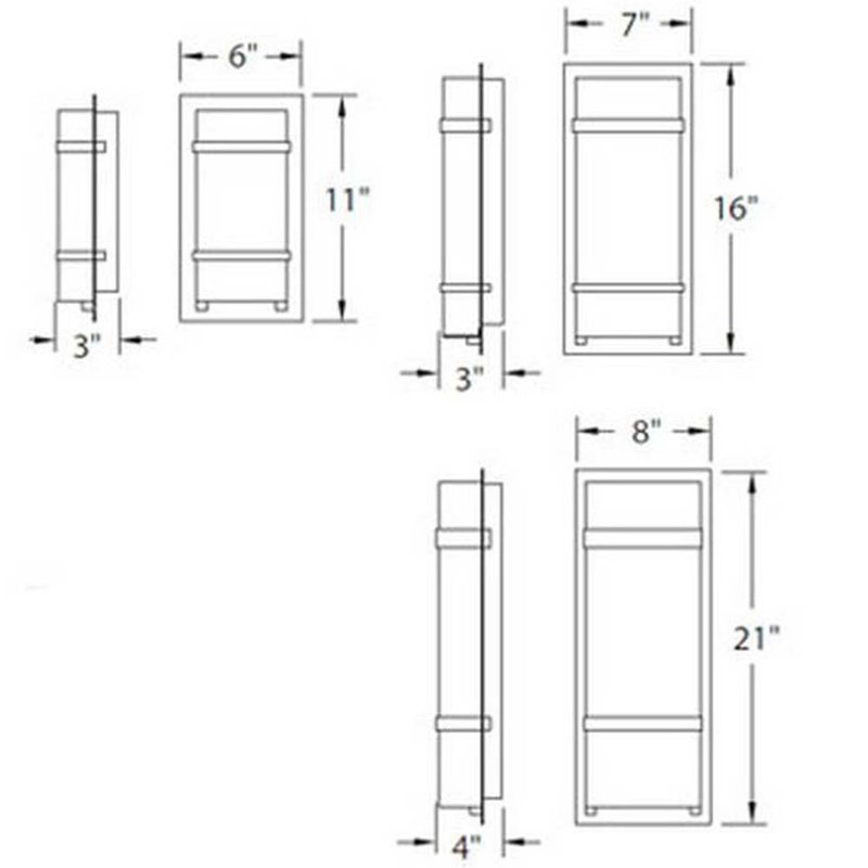 Plafonnier encastré d’extérieur 2 lumières Phantom, Acier inoxydable, H 21 po x l 8 po x P 3,75 po
