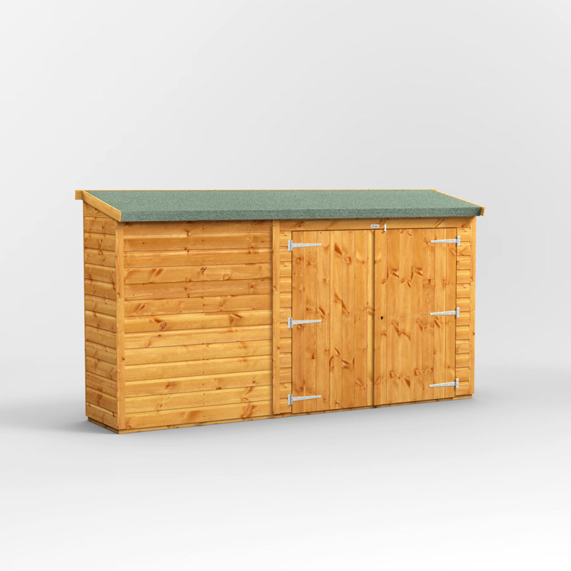 Powersheds 10 x 2ft Pent Timber Tongue & Groove Bike Shed