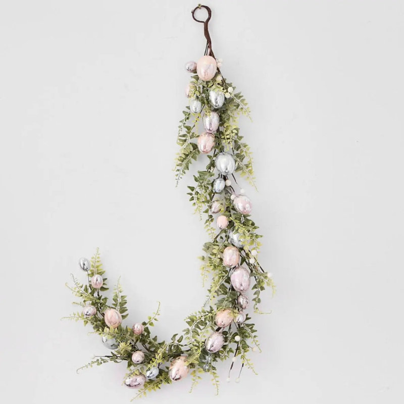 Guirlande rose, bleue et argentée métallique