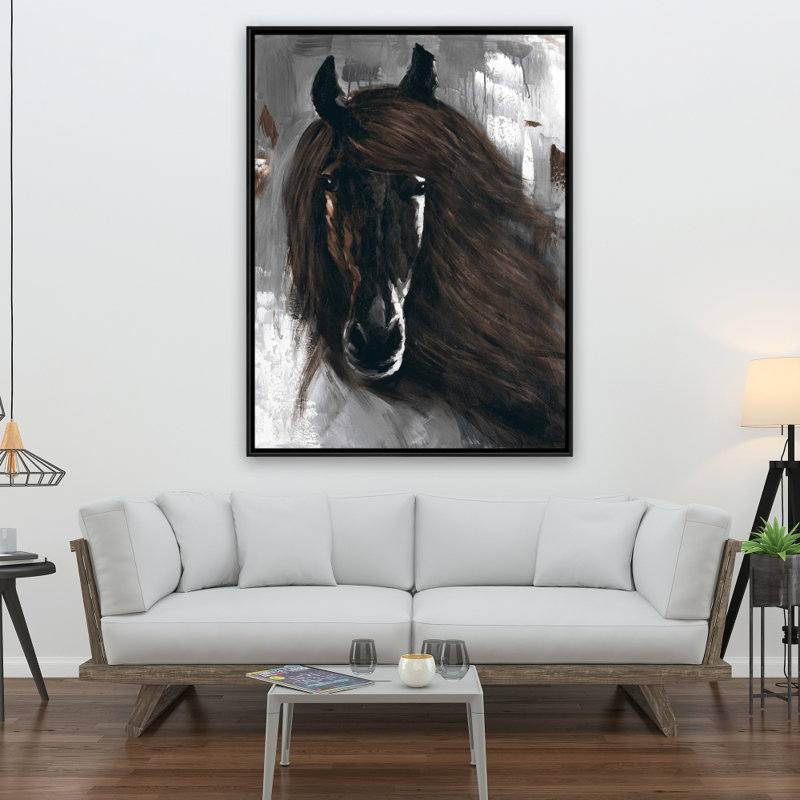 Dark Brown Horse Print On Canvas