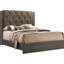 Grand lit, gris, tête de lit, bois d'hévéa pour lit de chambre à coucher de couleur grise, cadre-1240405738