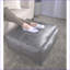 Repose-pieds carré 24 x 24 x 12 pour salon | Coussin de plancher | Gris anthracite | Velours