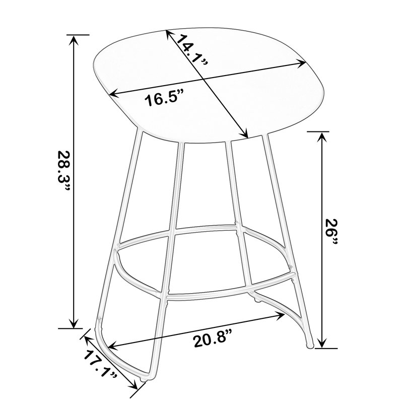 Bralen Swivel Counter Stool with Metal Frame, Counter Stool (26” Seat Height), Black